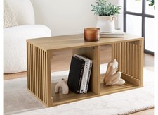 Oak Finish Slatted Coffee