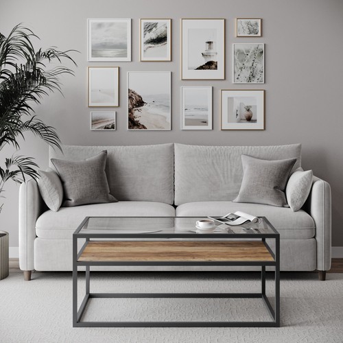 Glass display top coffee table - top,