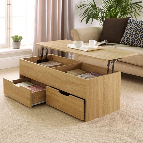 Coffee table with lift - with, up