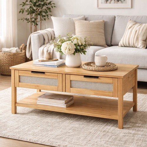 Oak coffee table - coffee,