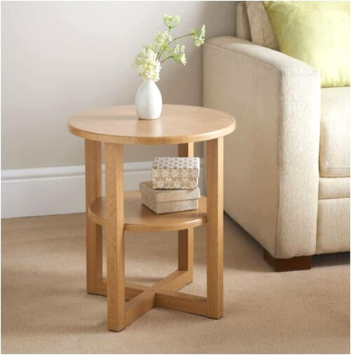Small oak side lamp - side, plant